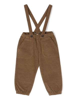 Zhoe & Tobiah cross-strap dungaree trousers - Brown