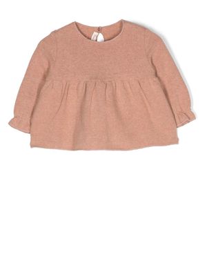 Zhoe & Tobiah fine-knit patch-detail jumper - Pink