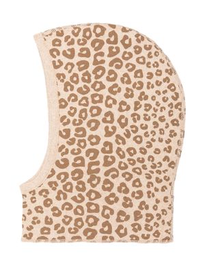 Zhoe & Tobiah leopard-print glitter balaclava - Neutrals
