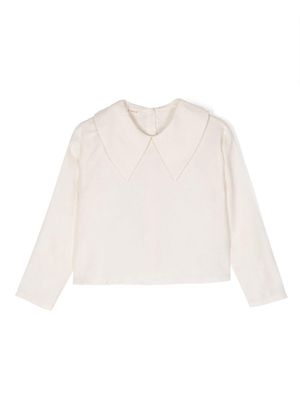 Zhoe & Tobiah pointed-collar textured blouse - White