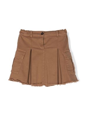 Zhoe & Tobiah raw-cut edge cotton-blend skirt - Brown