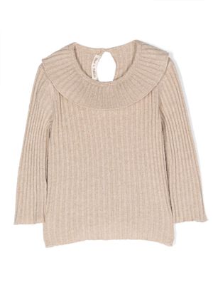 Zhoe & Tobiah rounded-collar ribbed-knit jumper - Neutrals