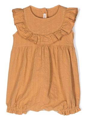 Zhoe & Tobiah ruffle-trim cotton shorties - Brown