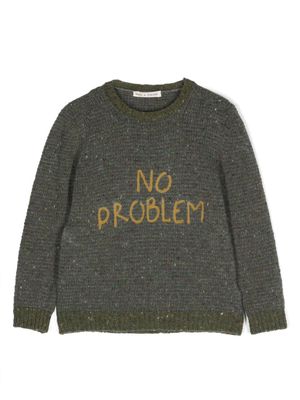 Zhoe & Tobiah slogan-embroidered crew-neck jumper - Green