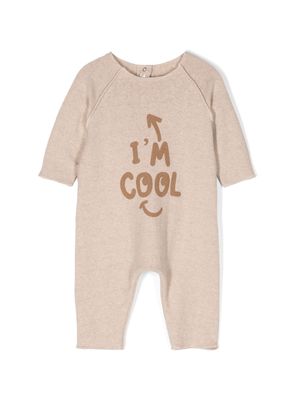 Zhoe & Tobiah slogan-print knitted pajamas - Neutrals
