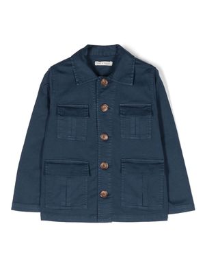 Zhoe & Tobiah stretch-cotton buttoned jacket - Blue