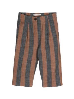 Zhoe & Tobiah stripe-pattern straight trousers - Brown