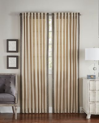 Zia Beaded Light-Filtering Curtain Panel, 96"