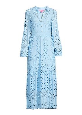 Zia Eyelet-Embroidered Maxi Dress