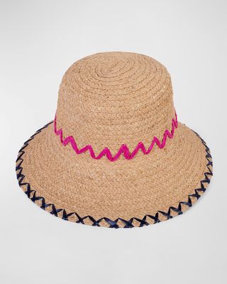 Zig-Zag Straw Bucket Hat