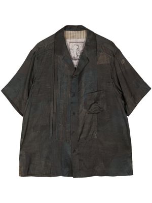 Ziggy Chen abstract-print short-sleeve shirt - Brown