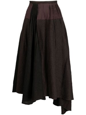Ziggy Chen asymmetric long skirt - Brown