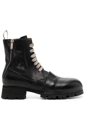 Ziggy Chen contrast-laces leather boots - Black