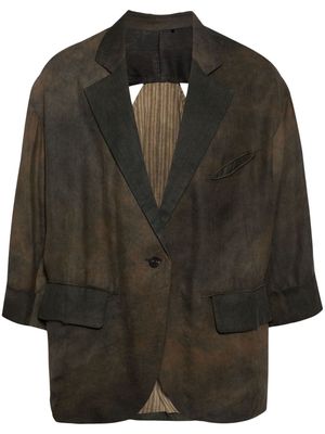 Ziggy Chen cut-out draped blazer - Brown