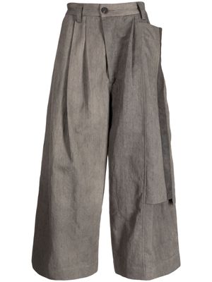 Ziggy Chen detachable-panel wide-leg trousers - Grey
