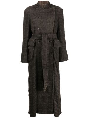 Ziggy Chen double-breasted wool coat - Brown