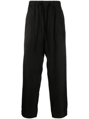 Ziggy Chen drawstring-waistband tapered trousers - Brown