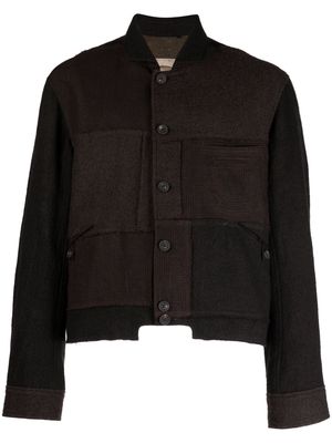 Ziggy Chen patchwork single-breasted shirt jacket - Brown