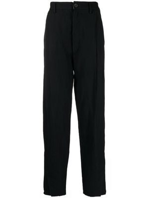 Ziggy Chen rear-stripe high-waisted trousers - Black