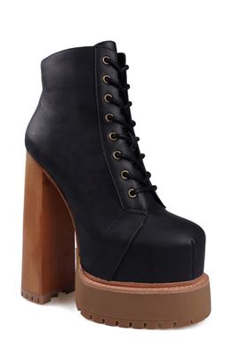 ZIGI Adelina Platform Bootie in Black Leather 