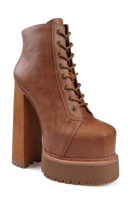 ZIGI Adelina Platform Bootie in Cognac Leather 