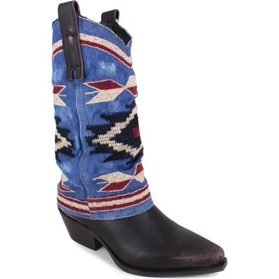 ZIGI Amira Cowboy Boot in Blue Denim 