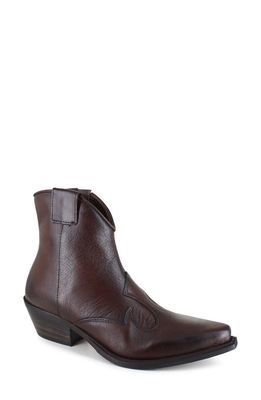 ZIGIny Imma Water Resistant Ankle Western Bootie in Tan Leather