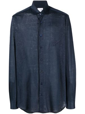 Zilli long-sleeve linen shirt - Blue
