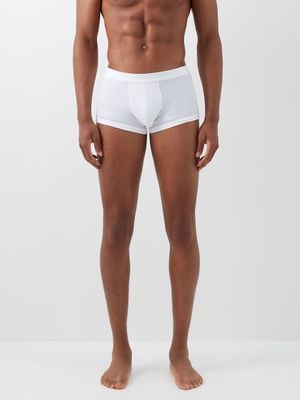 Zimmerli - Elasticated-waist Cotton-jersey Trunks - Mens - White