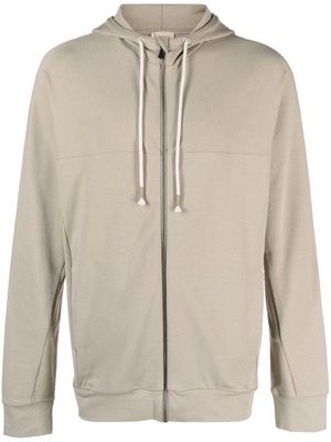 Zimmerli fine knit hooded cardigan - Grey