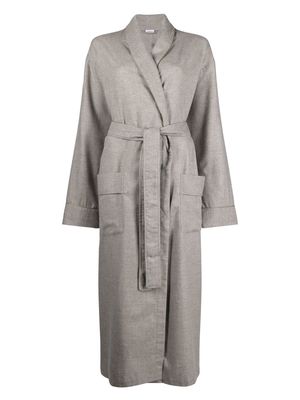 Zimmerli piping-detail flannel robe - Grey