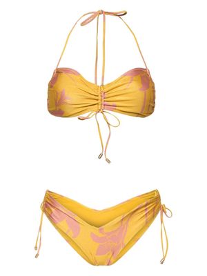 ZIMMERMANN Acadian ruched-side bikini set - Yellow