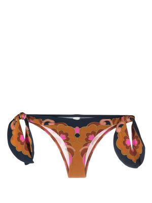 ZIMMERMANN Acadian Scarf floral-print bikini bottoms - Blue