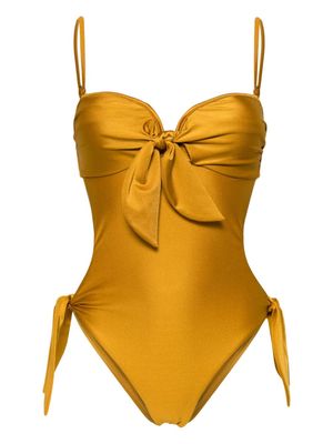 ZIMMERMANN Acadian scarf-tie swimsuit - Yellow