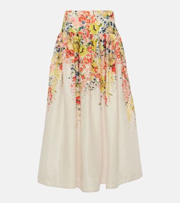 Zimmermann Alight floral linen maxi skirt