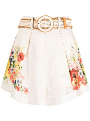 ZIMMERMANN Alight floral-print linen shorts - Multicolour