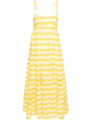 ZIMMERMANN Alight striped linen midi dress - Yellow