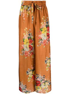 ZIMMERMANN Alight wide-leg silk trousers - Orange