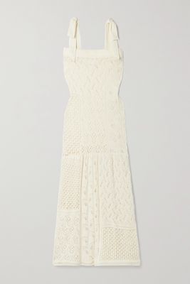 Zimmermann - Anneke Pointelle-knit Cotton Midi Dress - Cream