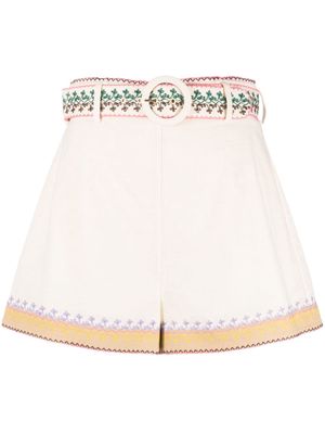 ZIMMERMANN August embroidered shorts - Neutrals