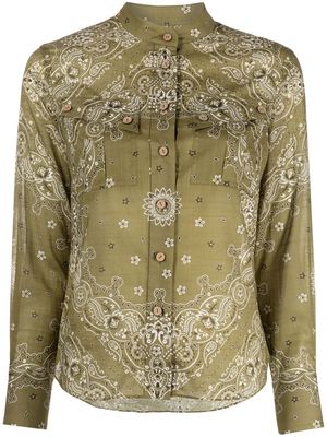 ZIMMERMANN bandana-print long-sleeve shirt - Green