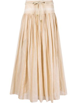 ZIMMERMANN belted A-line skirt - Neutrals