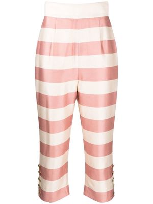 ZIMMERMANN candy-striped silk trousers - White