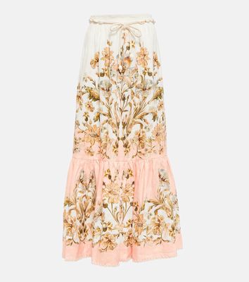 Zimmermann Chintz floral linen maxi skirt