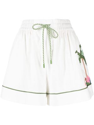 ZIMMERMANN Clover appliqué cotton shorts - White