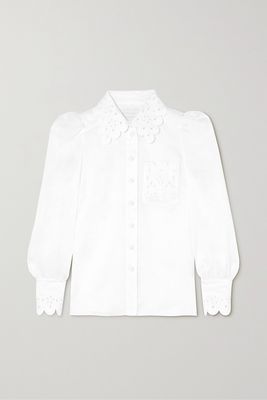 Zimmermann - Clover Broderie Anglaise Linen Blouse - Ivory