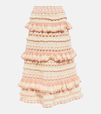 Zimmermann Clover crochet cotton midi skirt