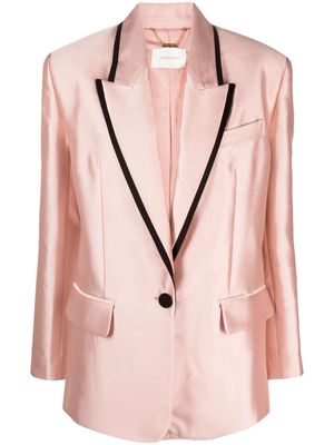 ZIMMERMANN contrasting-trim single-breasted blazer - Pink