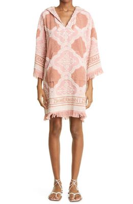 Zimmermann Cotton Terry Cloth Cover-Up Dress in Tan Cream