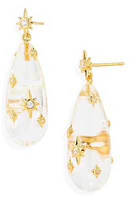 Zimmermann Crystal Drop Earrings in Gold/Transparent Quartz